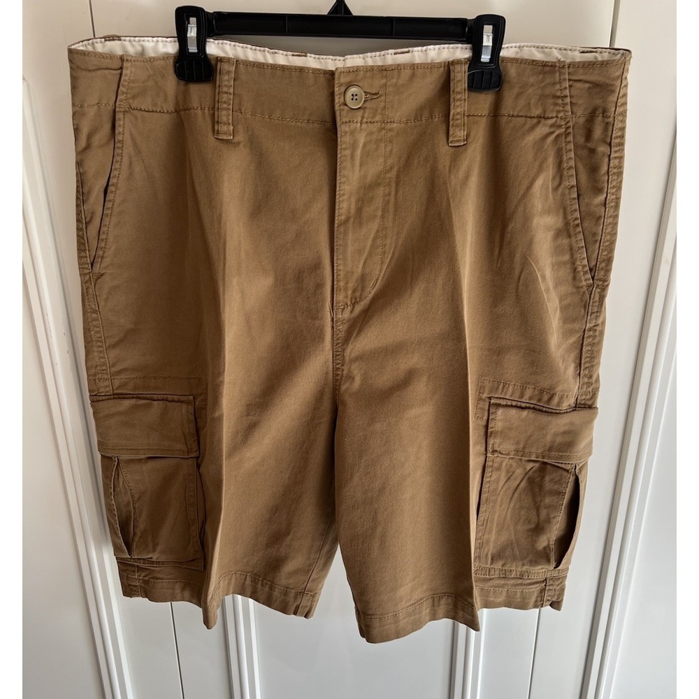 Old Navy Lived In Straight Cargo Shorts Khaki Brown Classic Beach Vacation